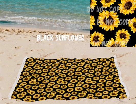 Black Sunflower-OVERSIZED BEACH TOWEL 6-PREORDER CLOSING 3/20