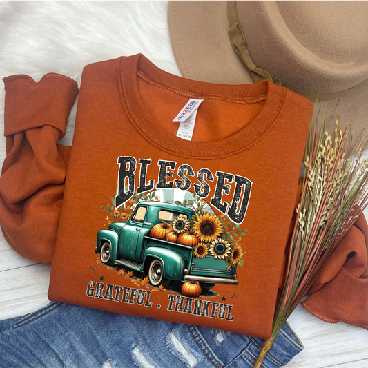 BLESSED TRUCK CREW NECK SWEATSHIRT