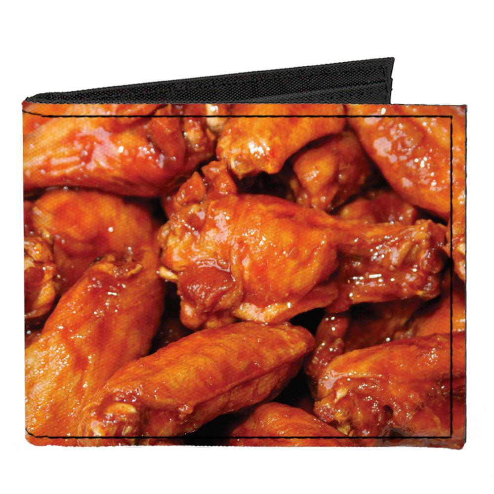 Canvas Bi-Fold Wallet - Vivid Hot Wings Stacked