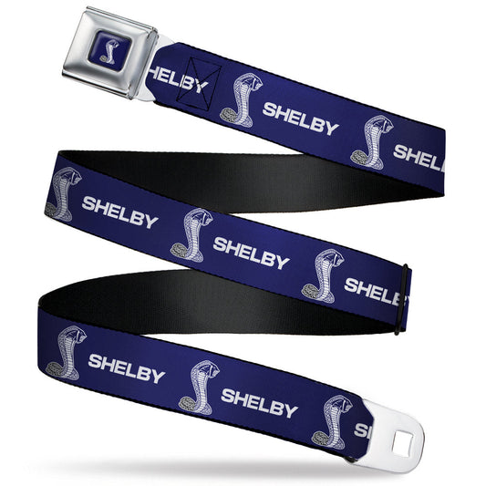 Carroll Shelby Super Snake Cobra Navy/White Seatbelt Belt - SHELBY Super Snake Cobra Navy/White Webbing