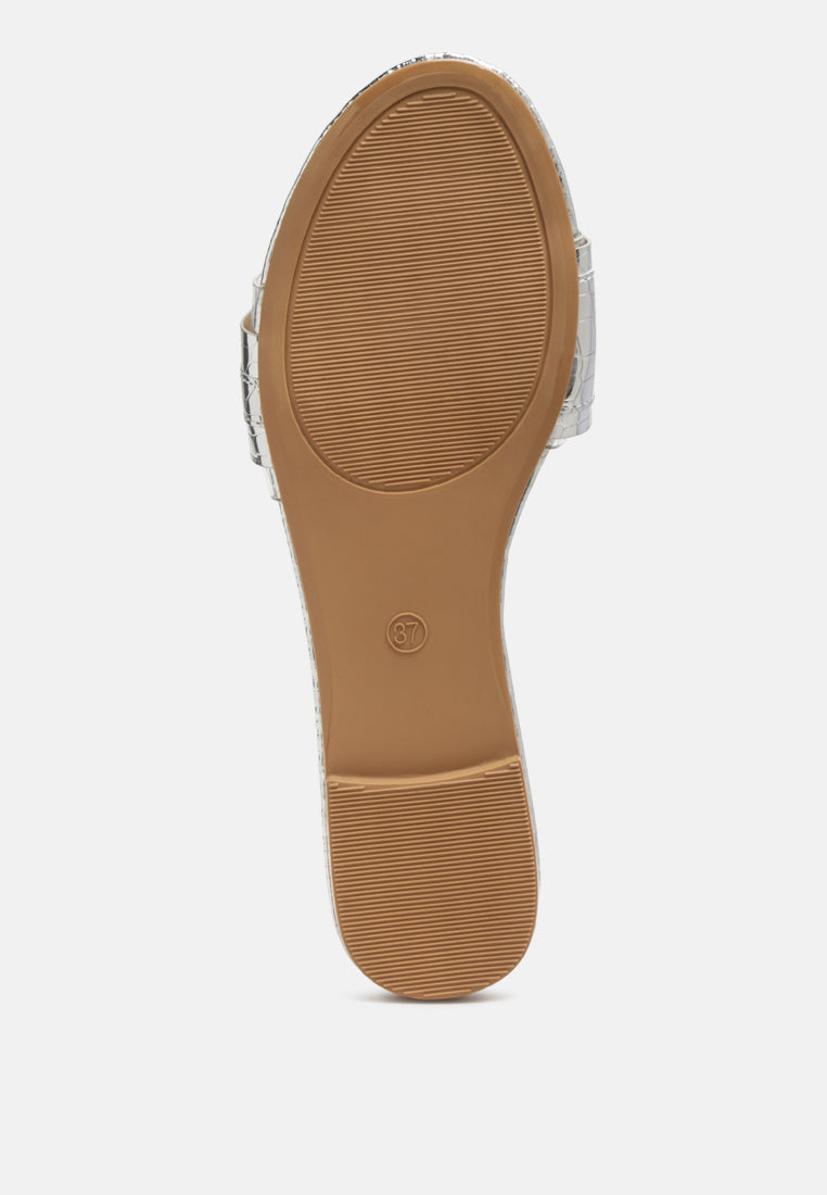 Brillo Jewel Croc Flats