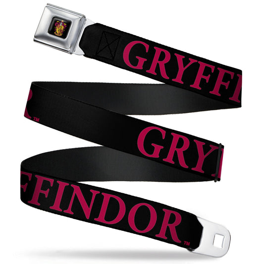 Gryffindor Crest Full Color Seatbelt Belt - Harry Potter GRYFFINDOR Black/Red Webbing