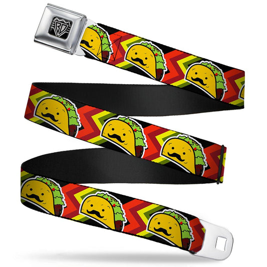 BD Wings Logo CLOSE-UP Full Color Black Silver Seatbelt Belt - Taco Man Webbing
