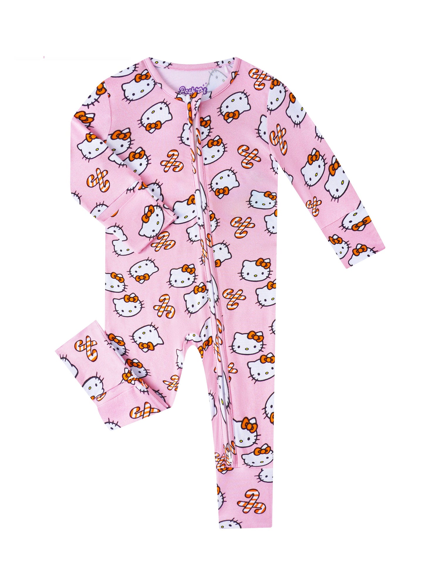 PoshTOT Sanrio Hello Kitty Pink Bamboo Baby Convertible Zippy Romper