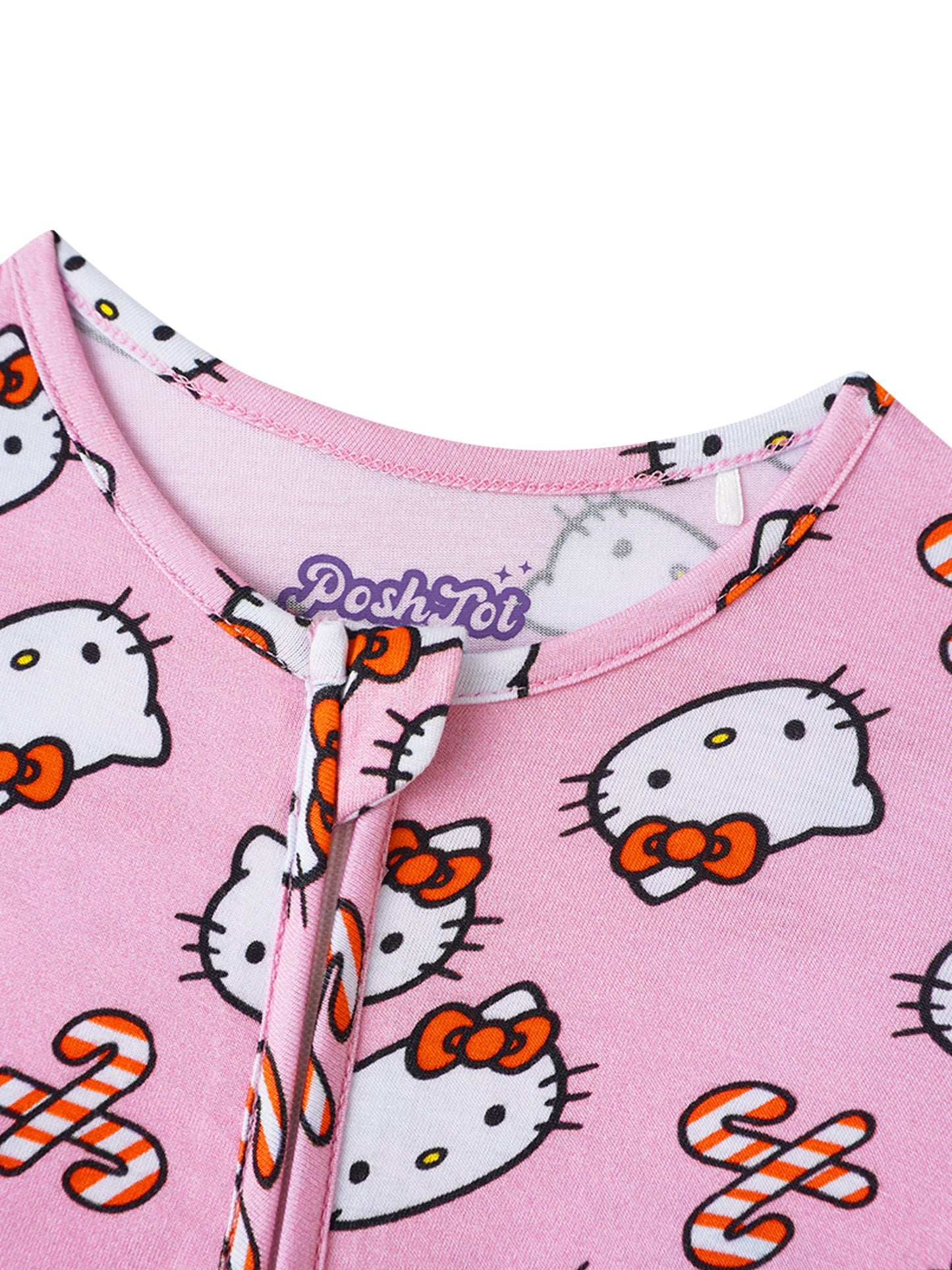 PoshTOT Sanrio Hello Kitty Pink Bamboo Baby Convertible Zippy Romper