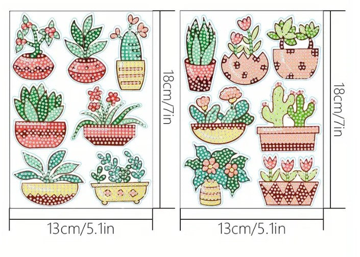 Cactus Stickers - Diamond Art kit