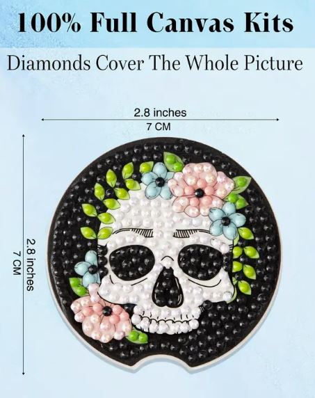 Car Coasters- Skull - Diamond Art kit