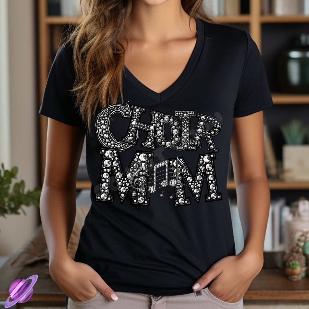 CHOIR MOM  BLING TEE