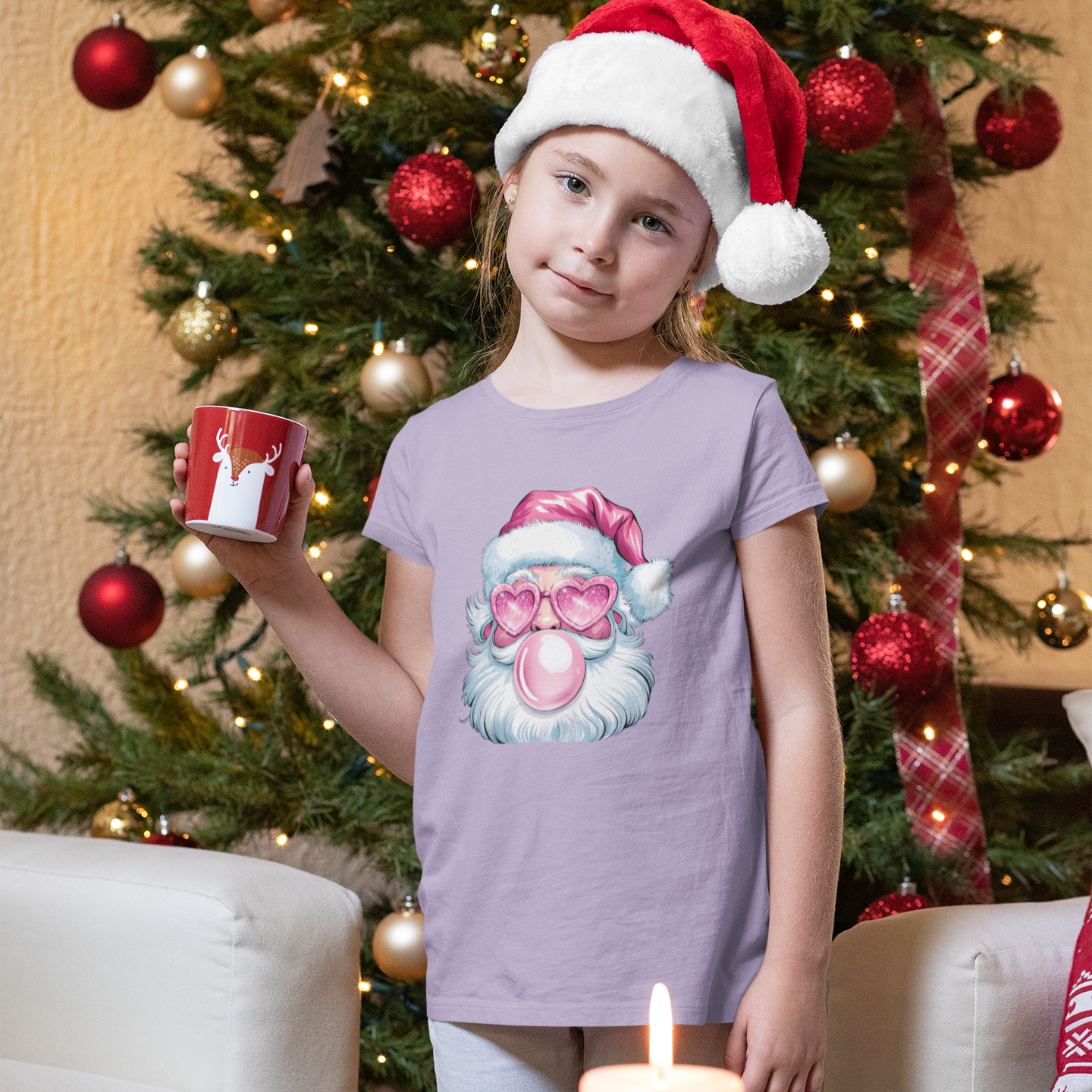 Bubblegum Santa Youth & Toddler Graphic Tee