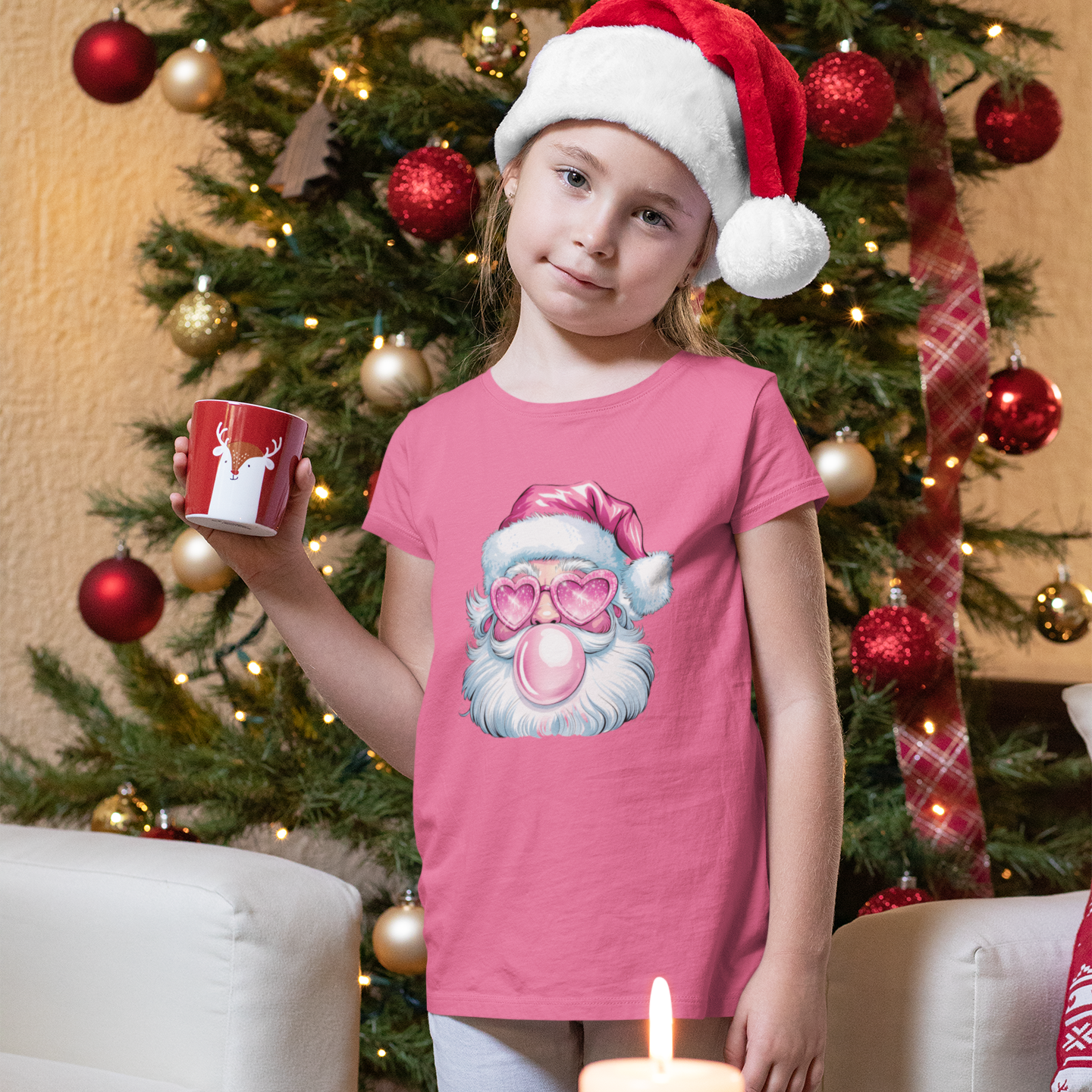 Bubblegum Santa Youth & Toddler Graphic Tee