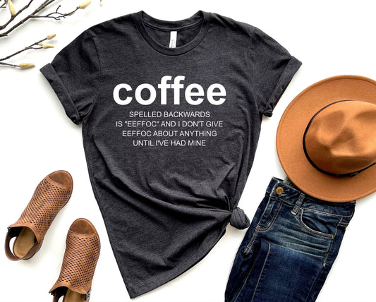 Coffee Spelled Backwards Graphic Tee
