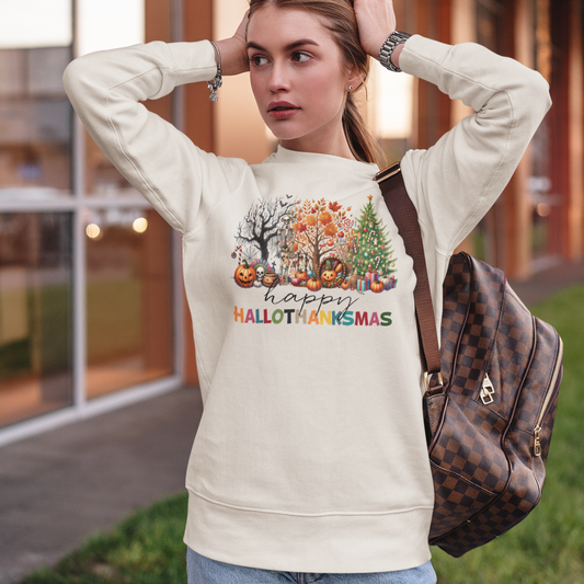 HalloThanksMas Graphic Sweatshirt