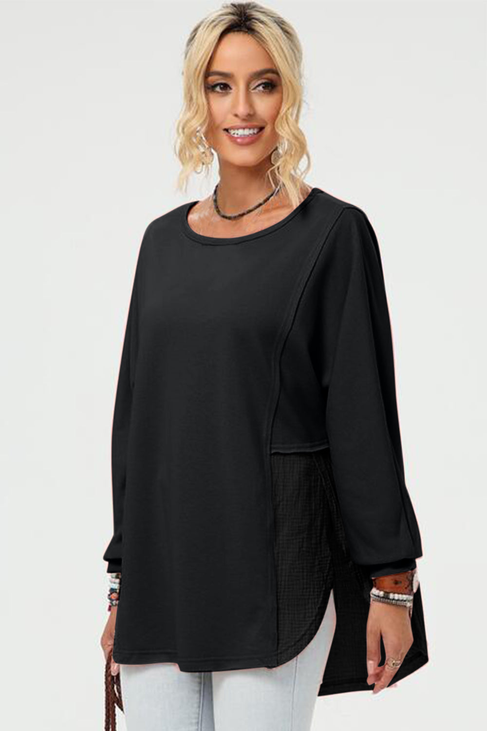 Double Take Long Sleeve High-Low T-Shirt