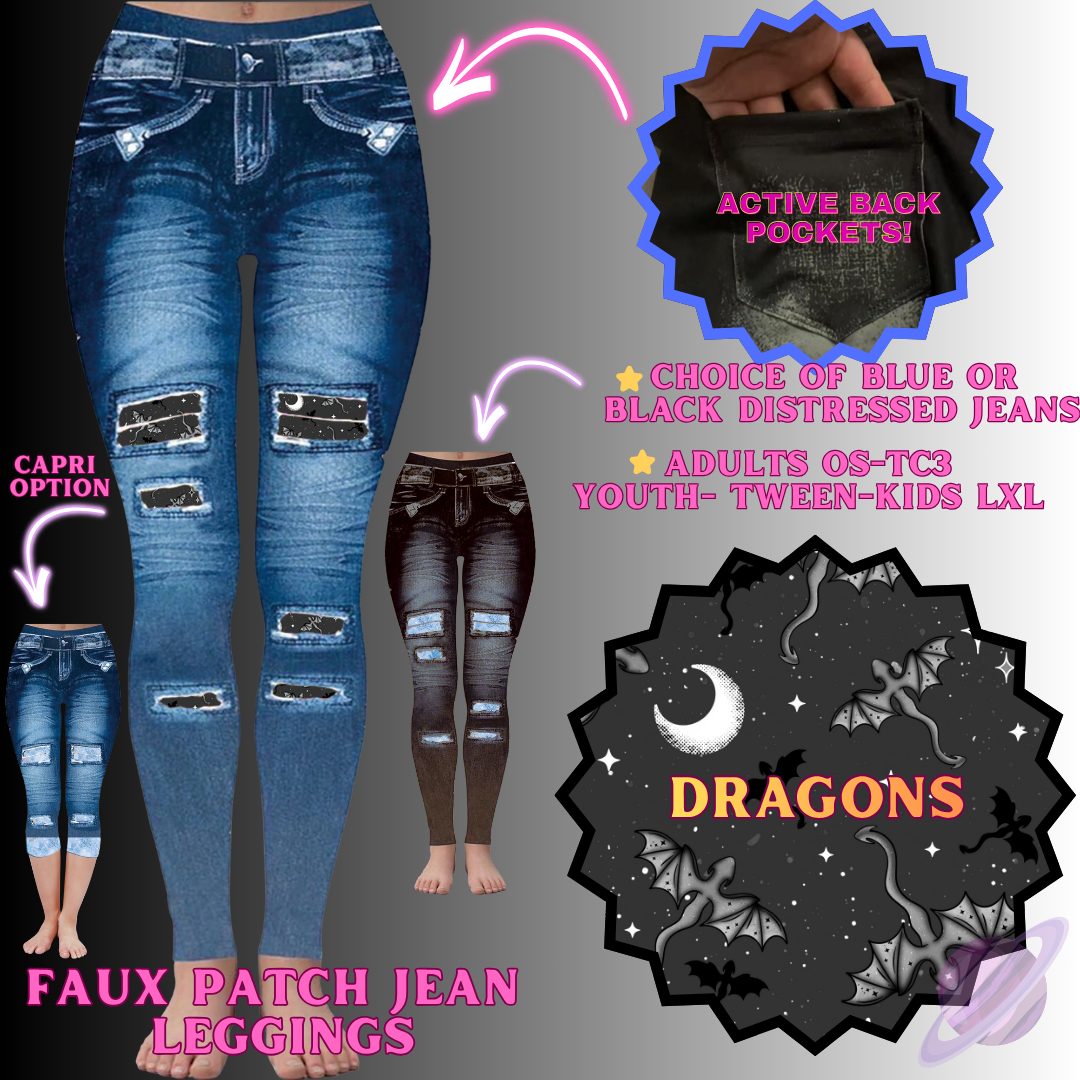 DRAGONS-FAUX JEAN LEGGING-PREORDER CLOSING 12/2 , ETA MID FEB.