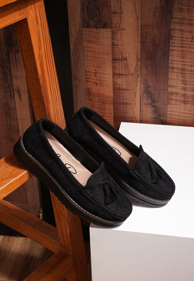 Daiki Platform Lug Sole Tassel Loafers