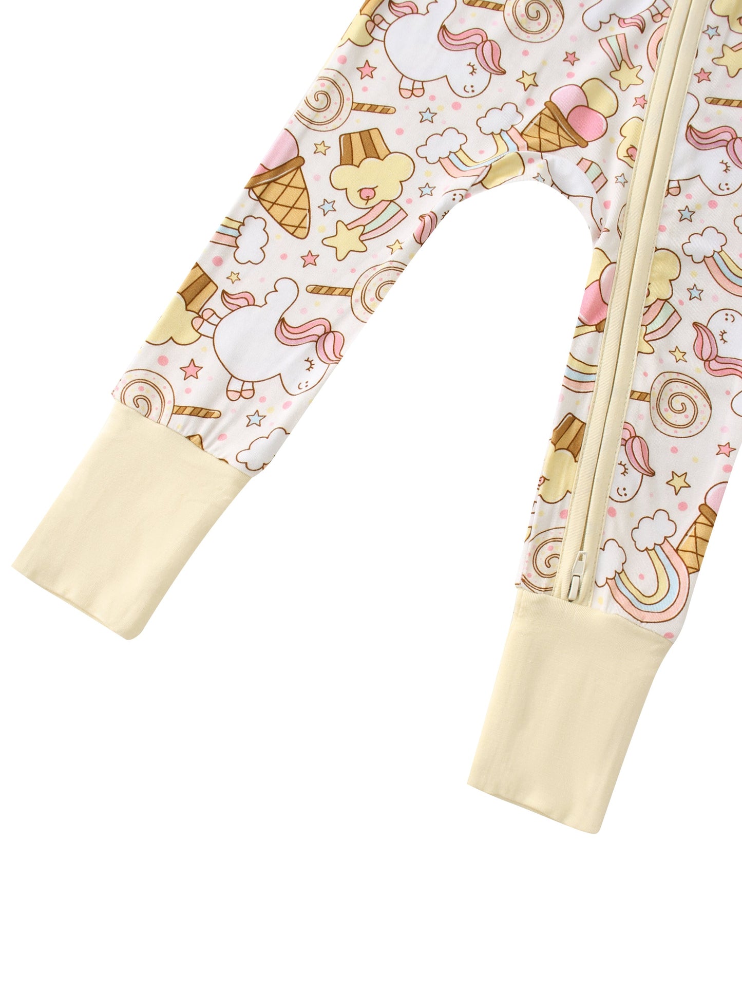 PoshTOT Rainbow Snacks Bamboo Baby Convertible Zippy Romper