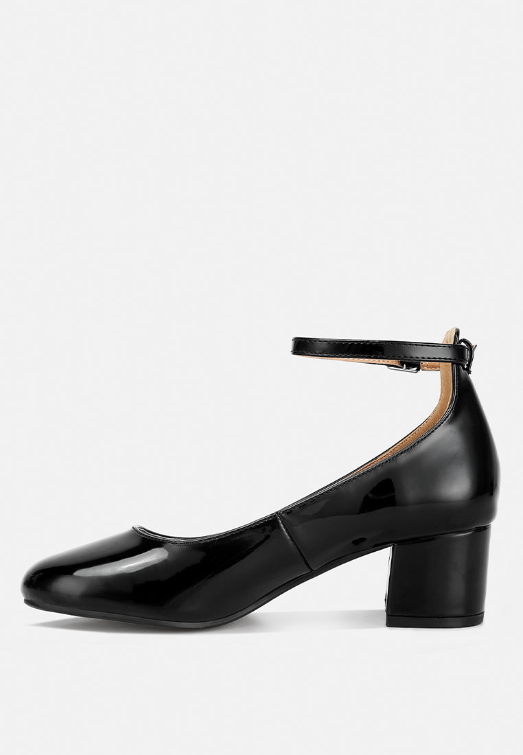 Debbie Ankle Strap Low Block Heel Sandals