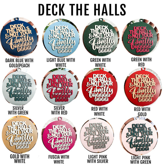 Imperfect Deck The Halls 3D Handcrafted Wooden Christmas Ornaments Set Limited Edition Hanging Decor