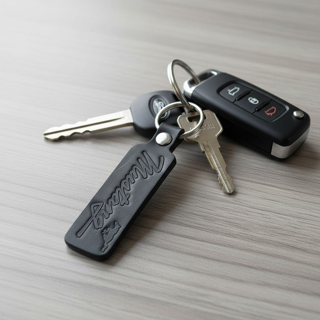Keychain - Mustang - Leather