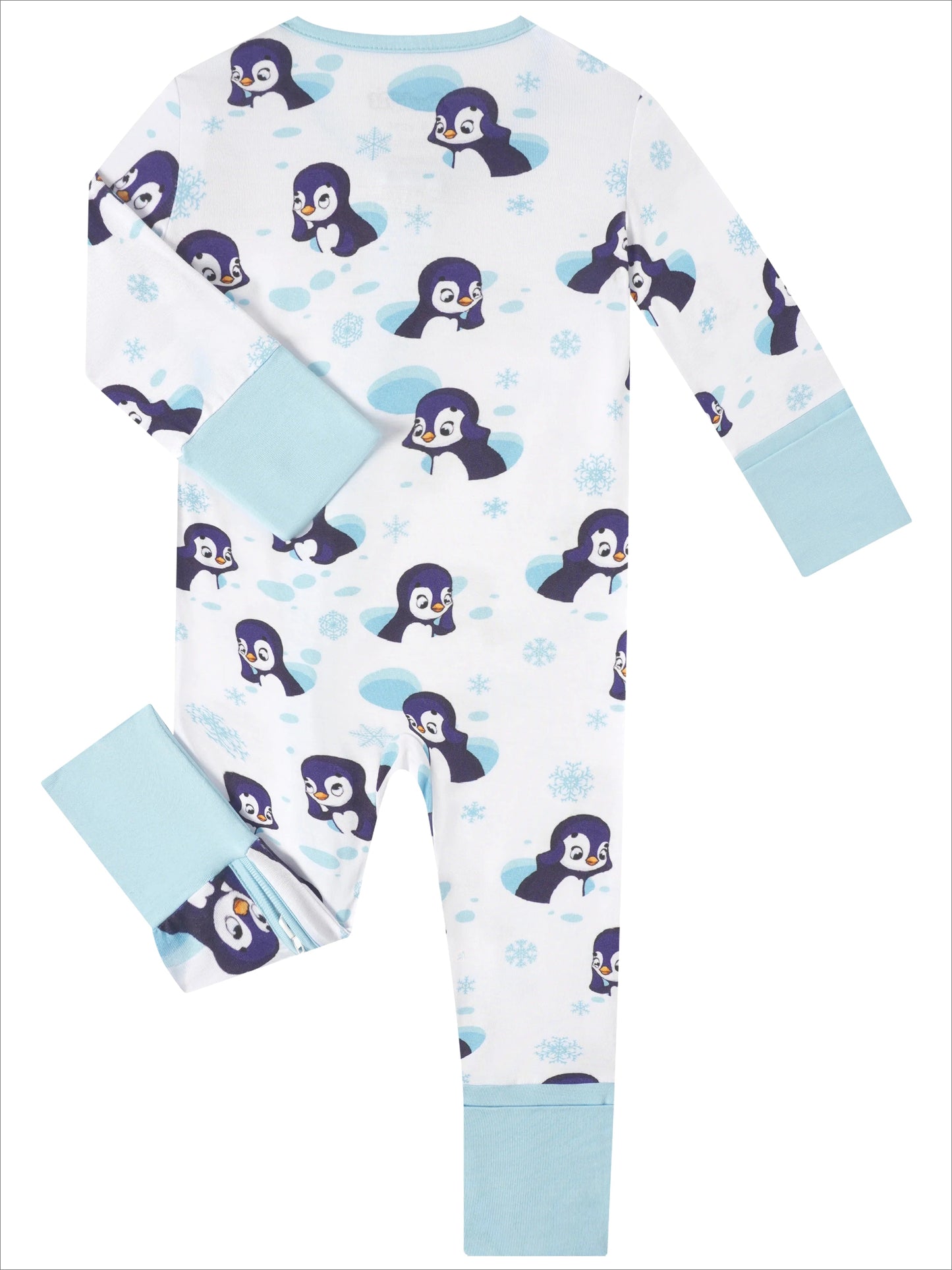 PoshTOT Snowman Penguin Bamboo Baby Convertible Zippy Romper