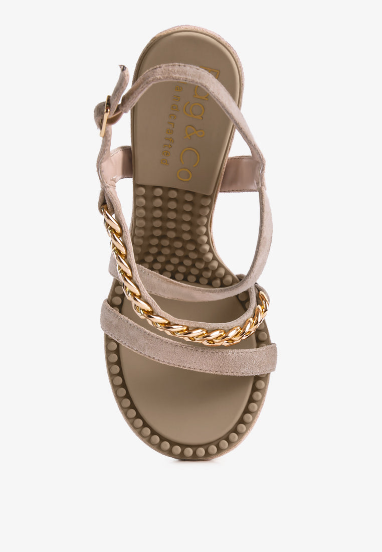 Domeda Metal Chain Mid Heel Sandal