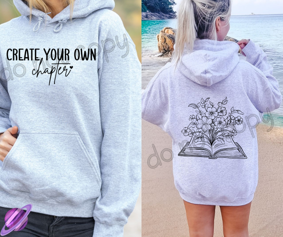 CREATE YOUR OWN CHAPTER HOODIE FRONT & BACK DESIGN
