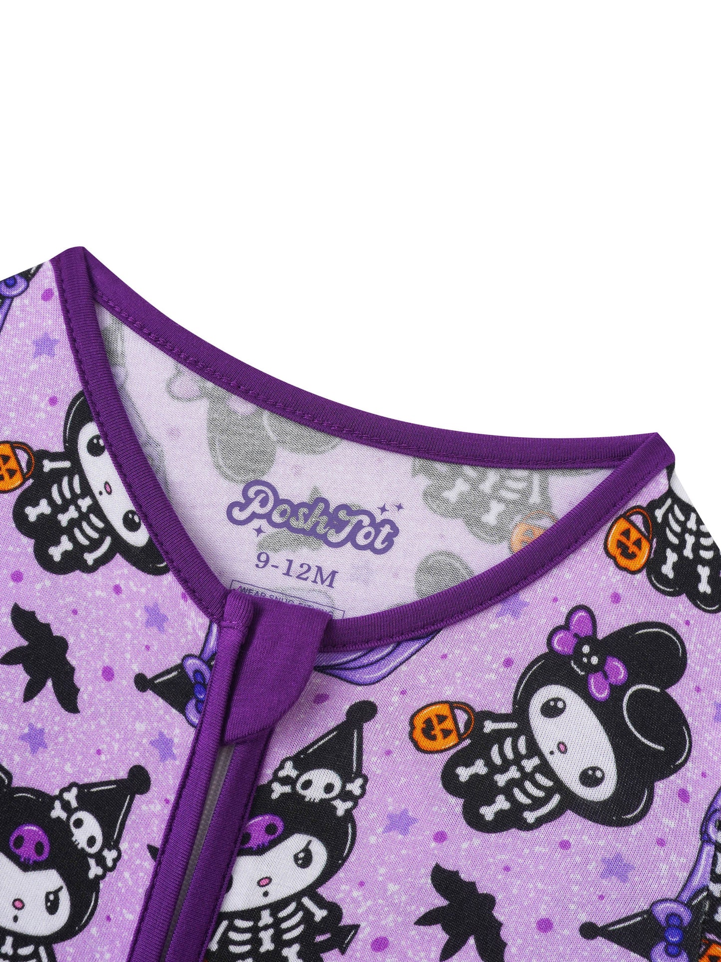 PoshTOT Sanrio Kuromi Purple Bamboo Baby Convertible Zippy Romper