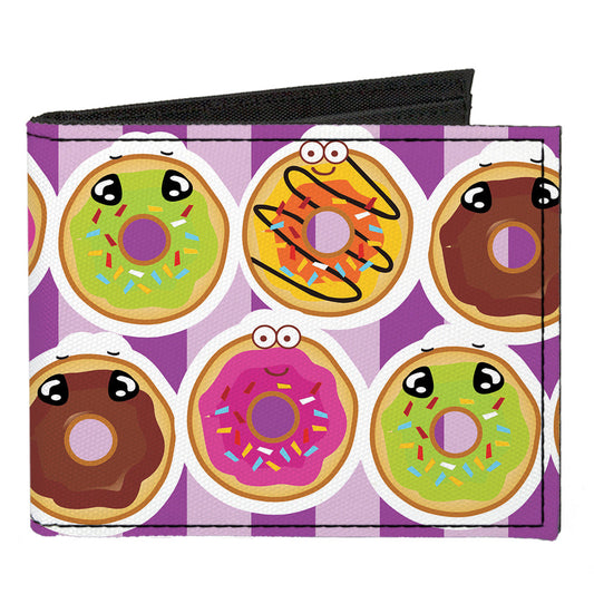 Canvas Bi-Fold Wallet - Sprinkle Donut Expressions Pink