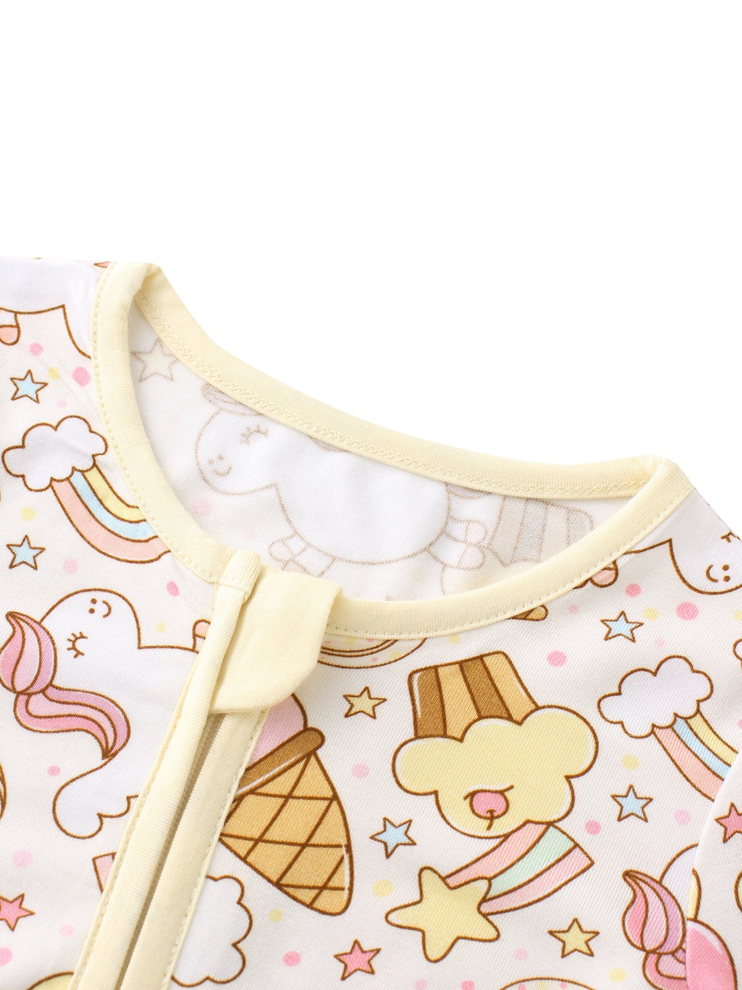 PoshTOT Rainbow Snacks Bamboo Baby Convertible Zippy Romper
