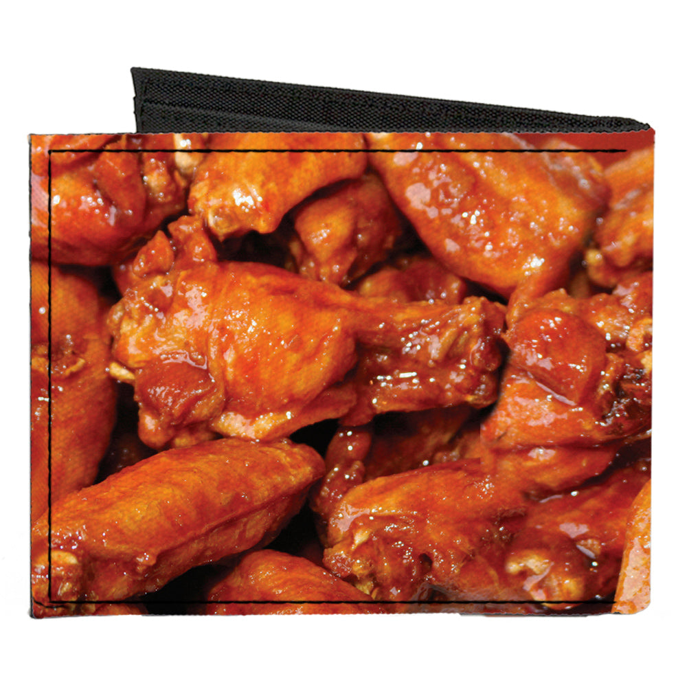 Canvas Bi-Fold Wallet - Vivid Hot Wings Stacked