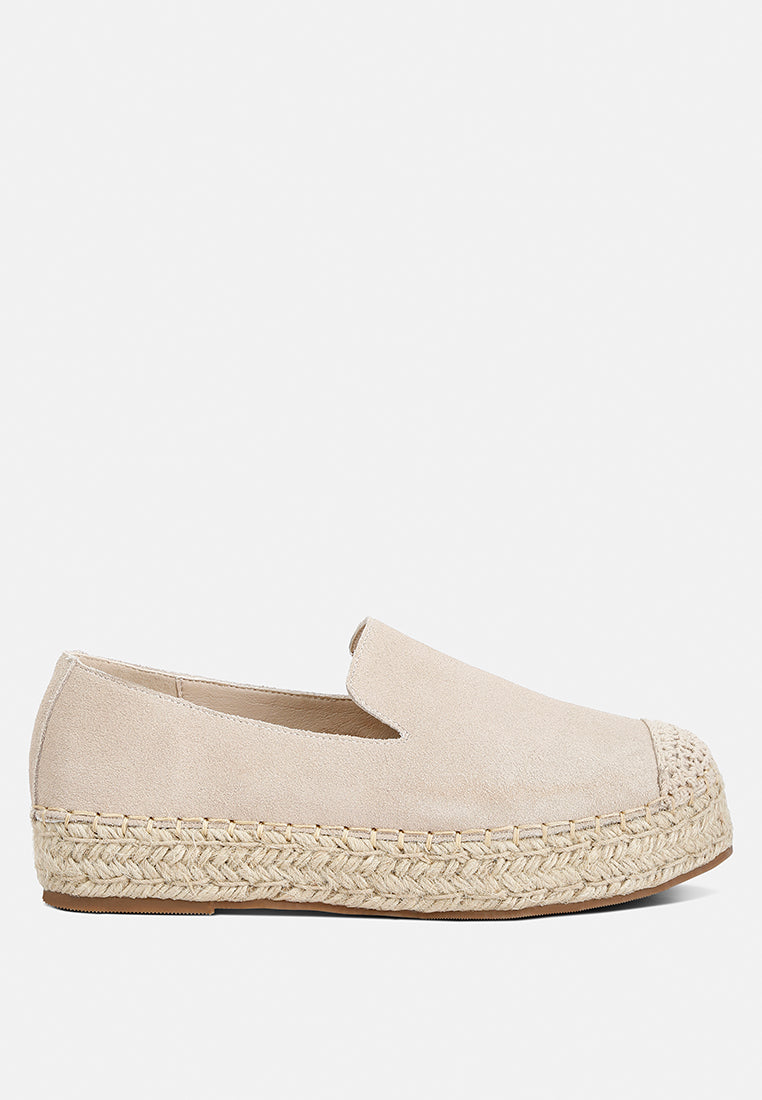 Ellerie Soft Suede Flatform Heel Espadrilles