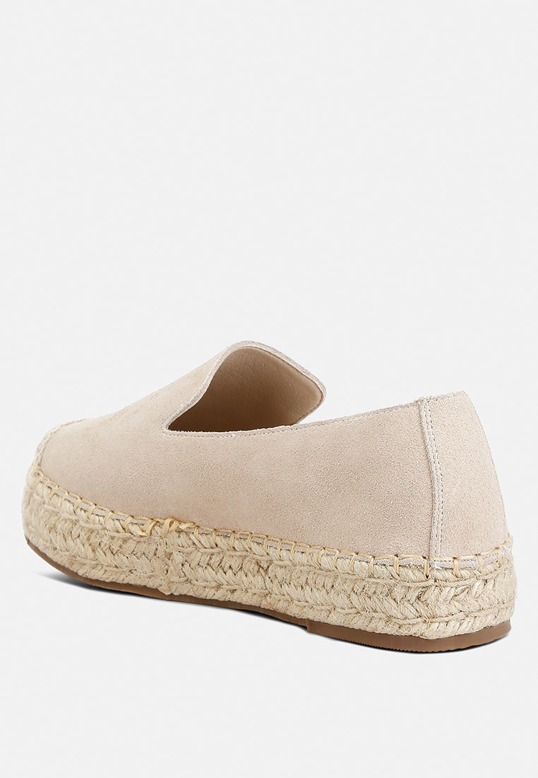 Ellerie Soft Suede Flatform Heel Espadrilles