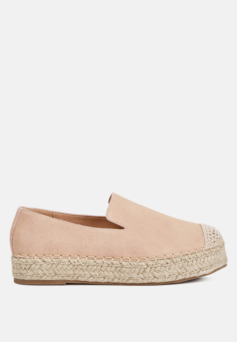 Ellerie Soft Suede Flatform Heel Espadrilles