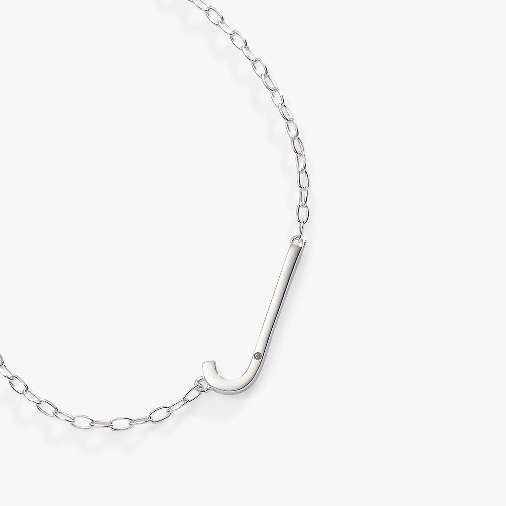 Initial J Precious Elongated Necklace