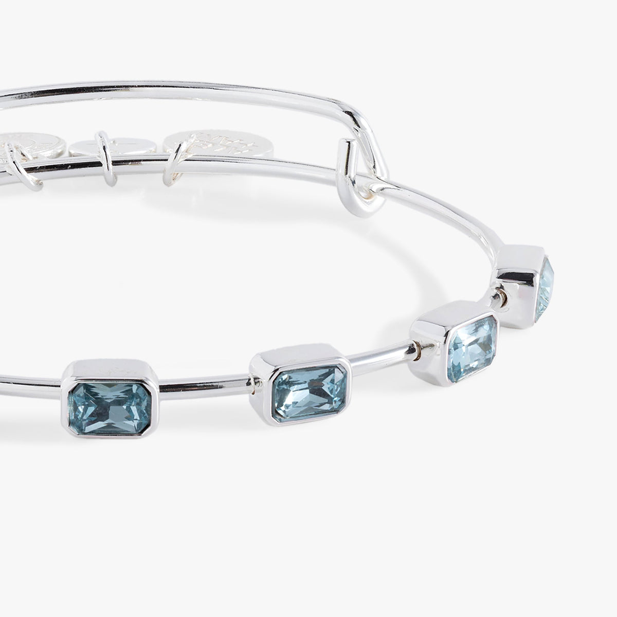 March Birthstone Emerald Cut Bangle