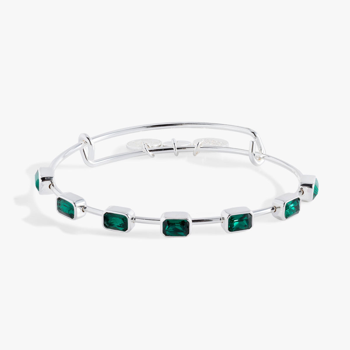 May Birthstone Emerald Cut Bangle