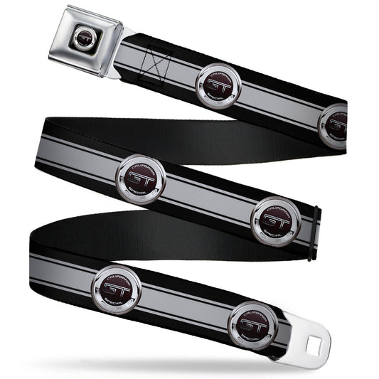 FORD GT CALIFORNIA SPECIAL Emblem Full Color Black Silvers Seatbelt Belt - FORD GT CALIFORNIA SPECIAL Emblem Stripe Black/Gray/Silvers Webbing
