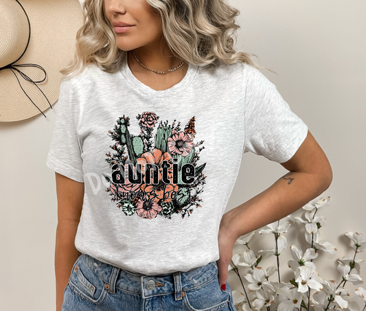 AUNTIE CACTUS FLORAL TEE