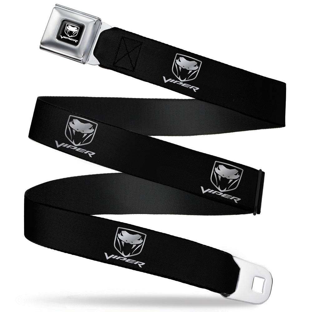 Dodge Viper Seatbelt Belt - Dodge Viper Black/Silver Logo REPEAT Webbing