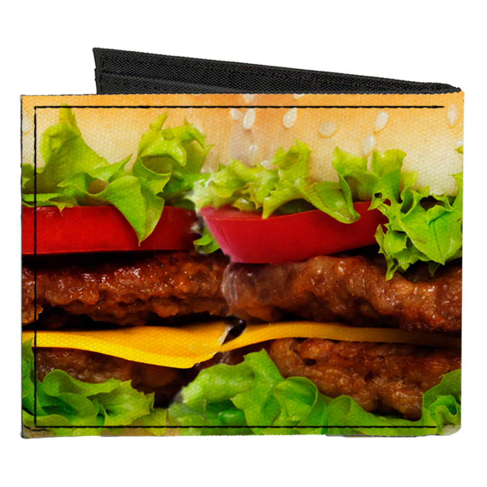 Canvas Bi-Fold Wallet - Vivid Cheeseburger