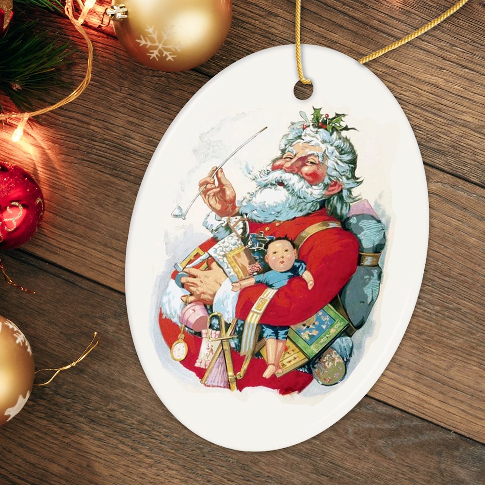 Merry Old Santa Claus Vintage Thomas Nast Legendary 1880s Art Christmas Ornament