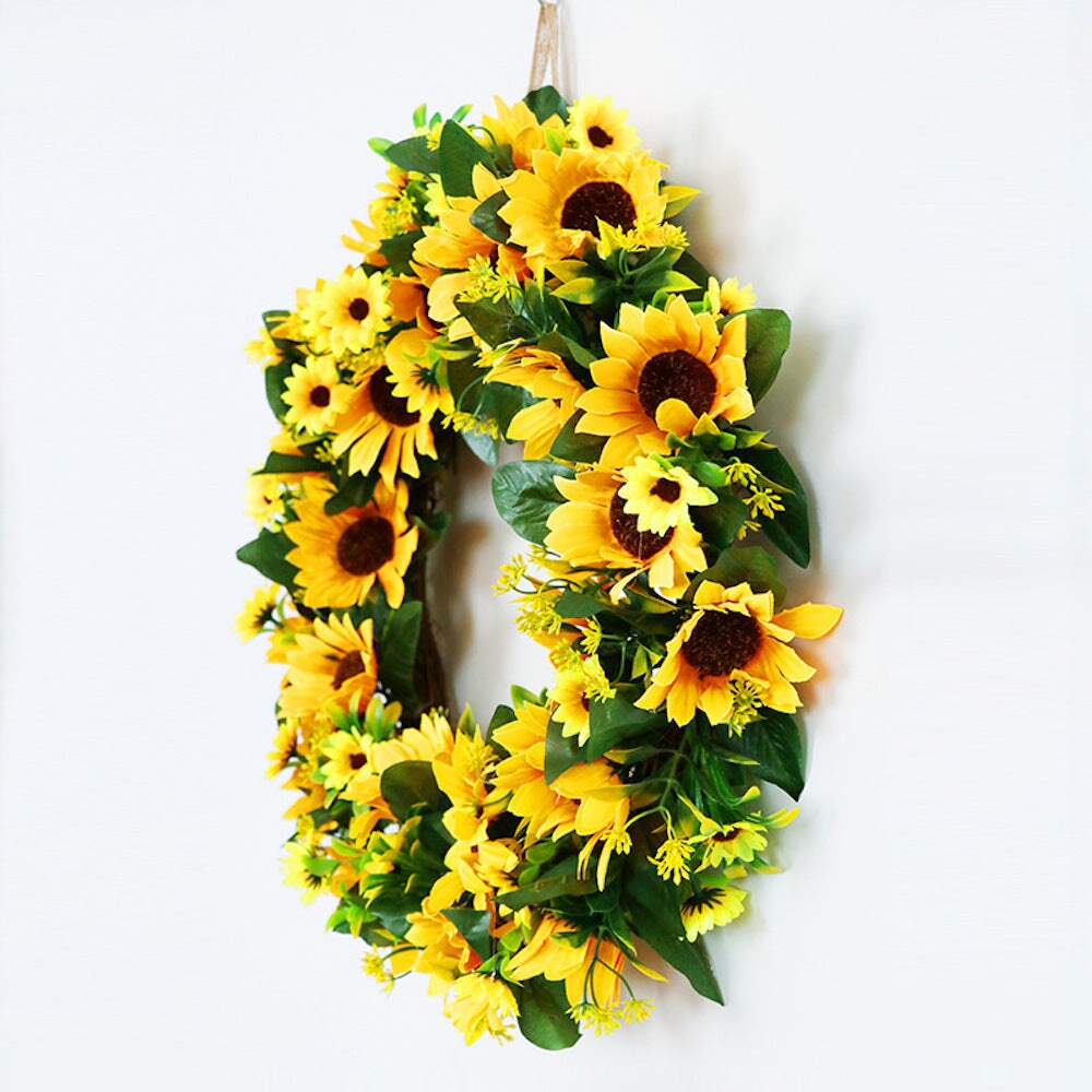 Sunflower Wreath for Front Door or Home, 20 Inches