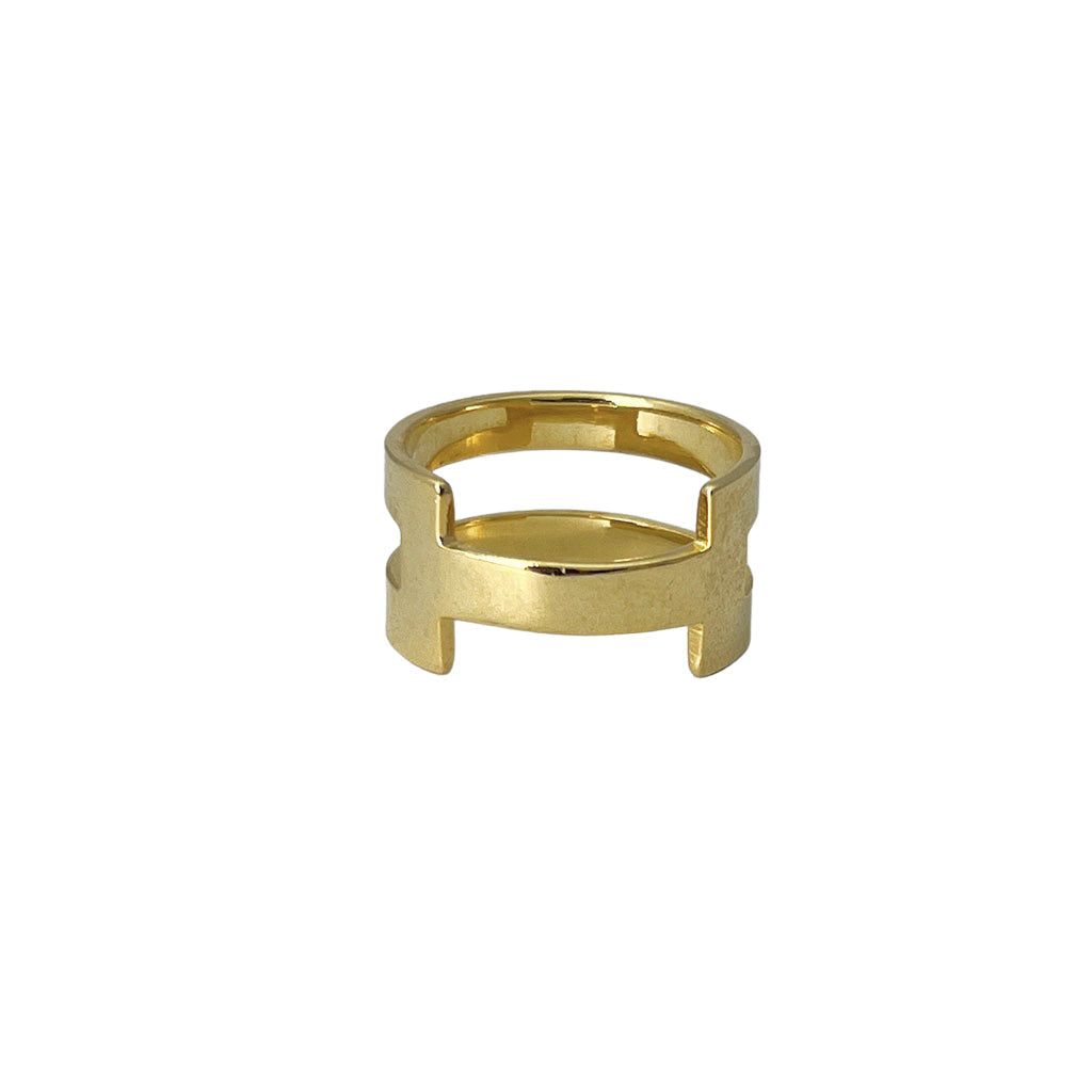 Geo Stripe Bombshell Ring Recycled Bullet Minimalist Handmade 3 Sizes