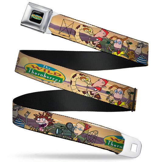 The Wild Thornberry's Logo Full Color Seatbelt Belt - The Wild Thornberry's Adventure Pose1 Tans Webbing