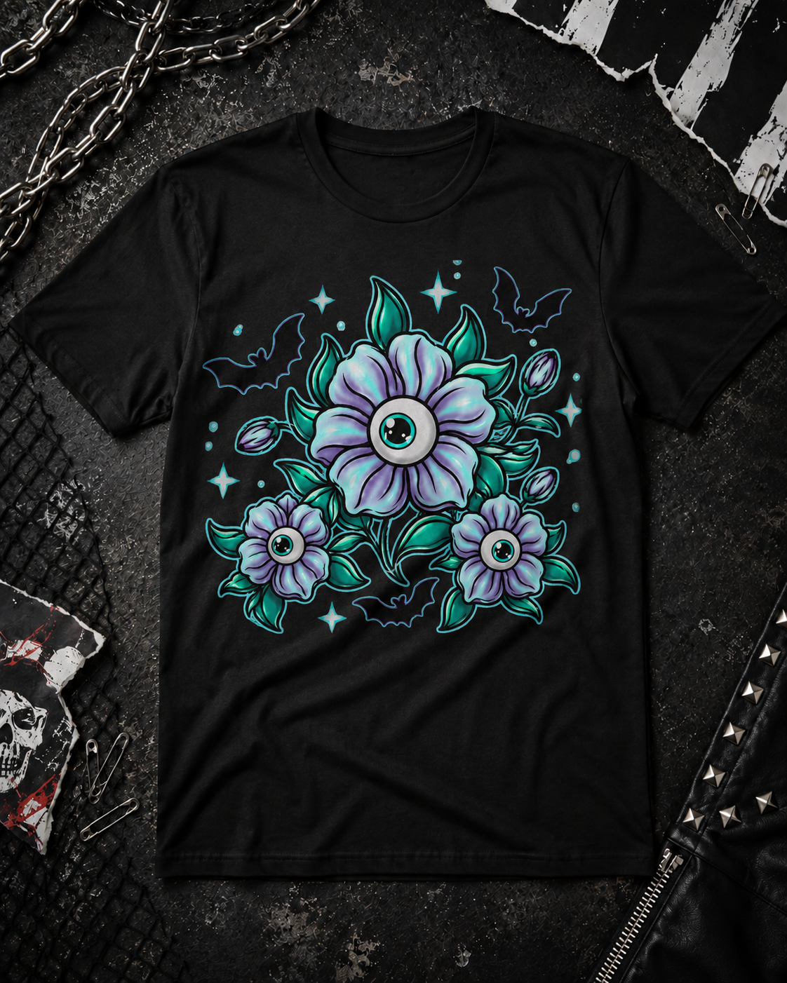 KEEP IT WEIRD-FLORAL EYEBALL TEE