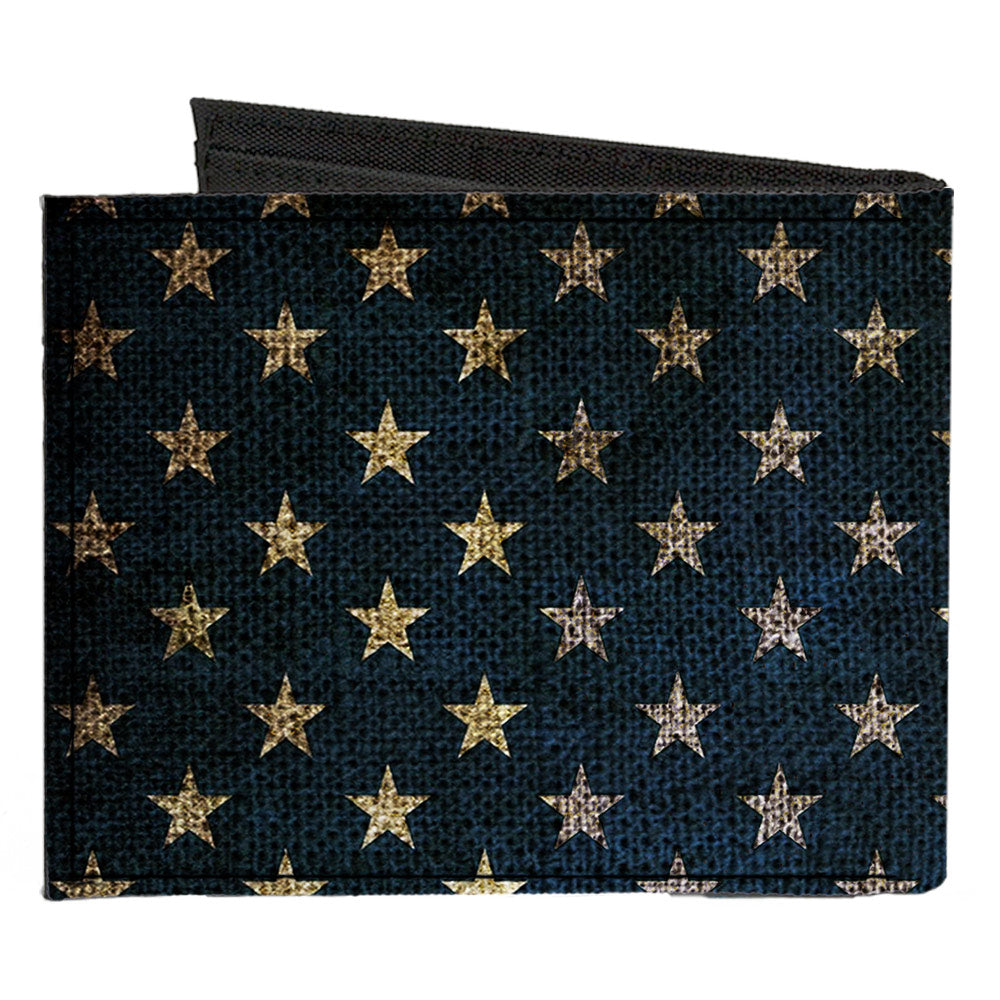Canvas Bi-Fold Wallet - Vintage US Flag Stretch