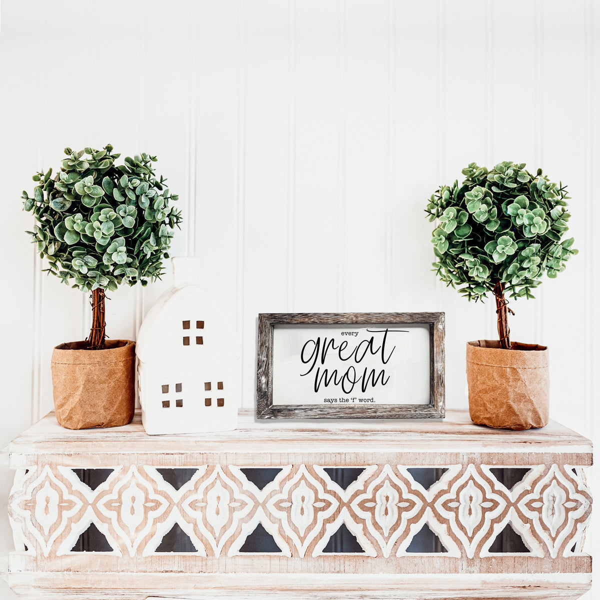Funny Mom Sign Every Great Mom Says The F Word Wood Desk Or Wall Decor