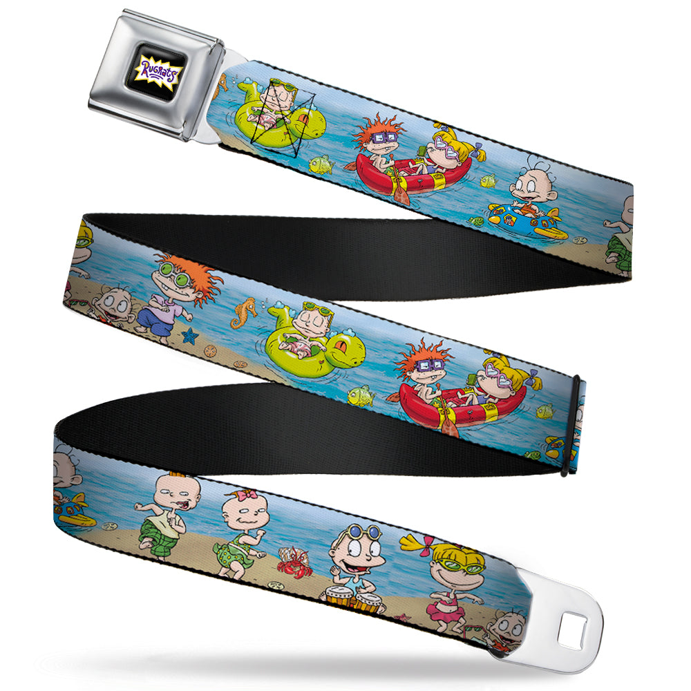 RUGRATS Logo Full Color Seatbelt Belt - Rugrats Beach Play Scene Webbing
