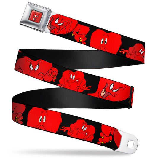 Gossamer Expression CLOSE-UP Full Color Red Seatbelt Belt - Gossamer 6-Poses Black/Red Webbing