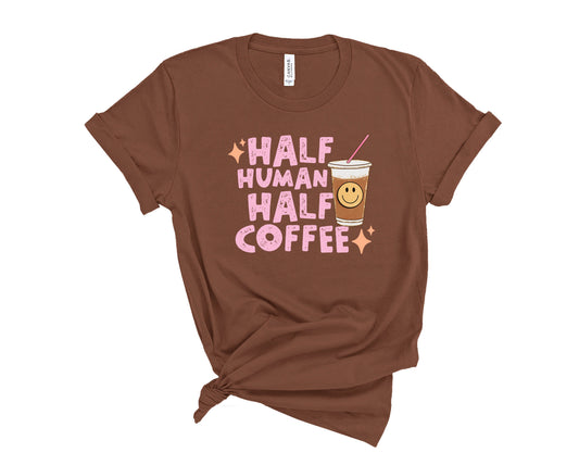 Half Human Half Coffee Graphic Tee